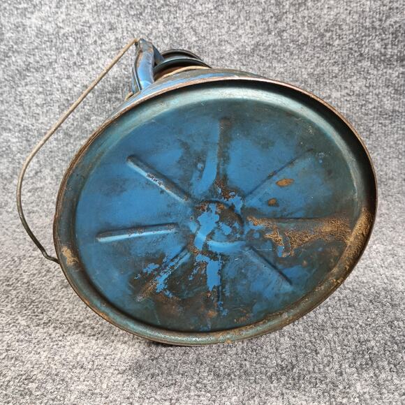 Vintage Dietz No. 100 Blue Kerosene Oil Lantern Red Globe CITY OF L.A. NY USA - Picture 9 of 11